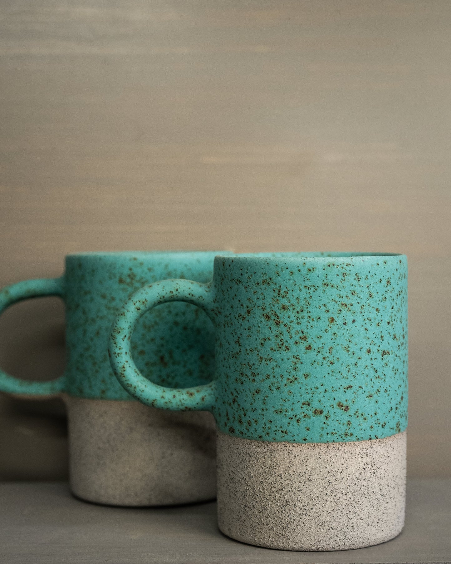 - Turquoise Specks - Cylinder Mug