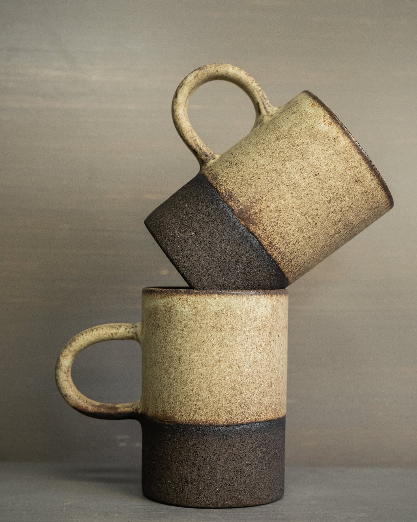 - Cream n  Walnut  - Cylinder Mug