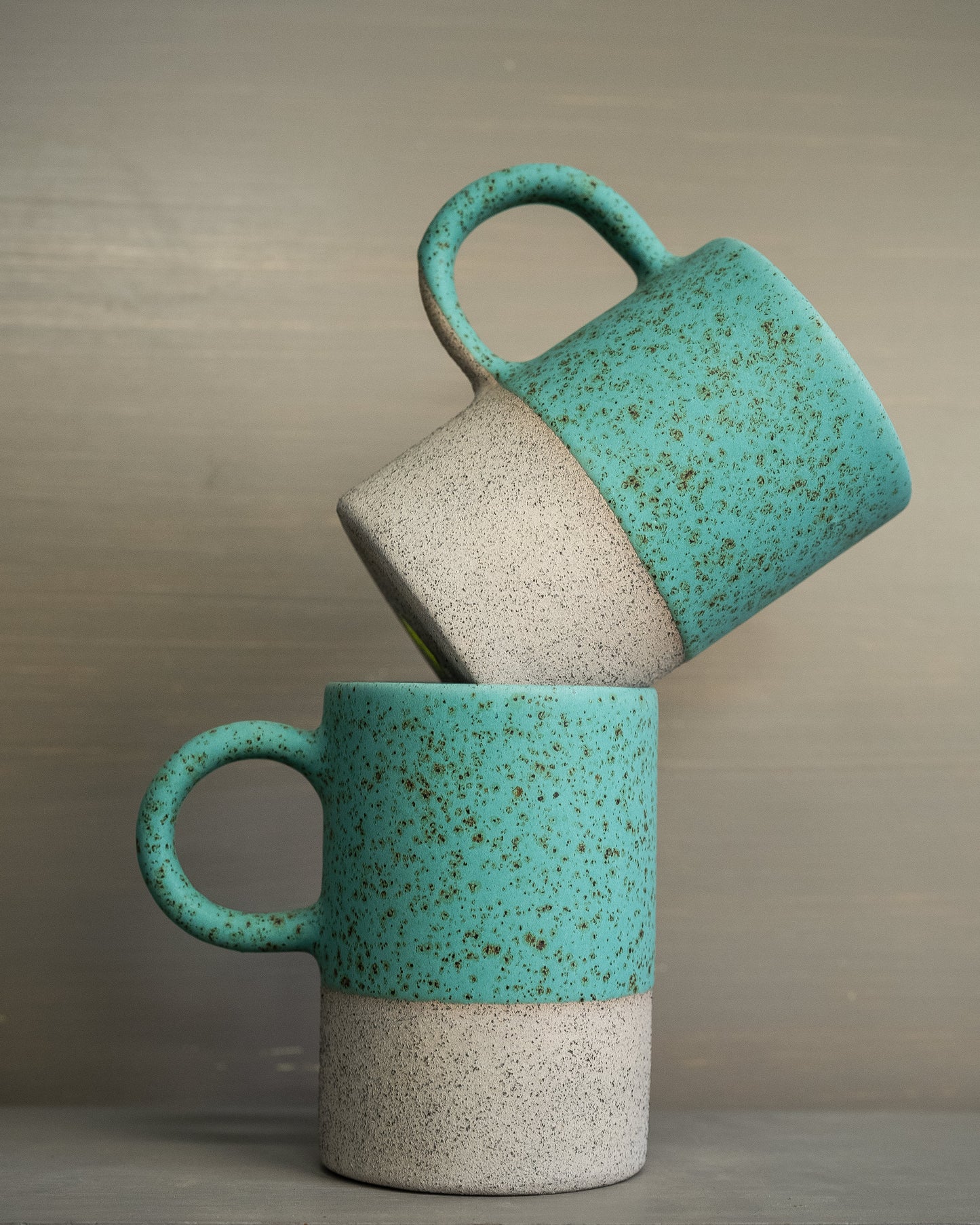 - Turquoise  Specks  - Cylinder Mug