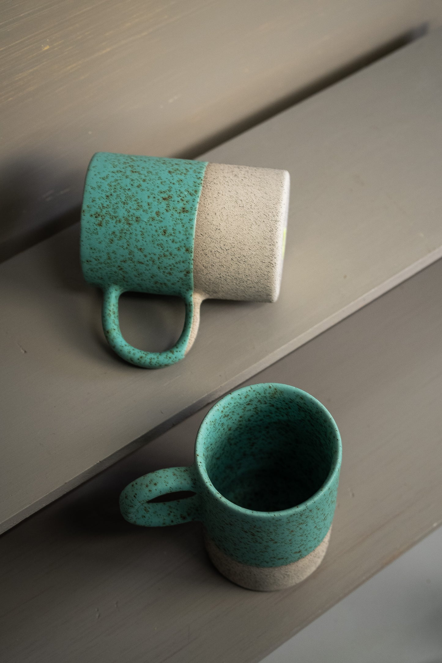 - Turquoise  Specks  - Cylinder Mug